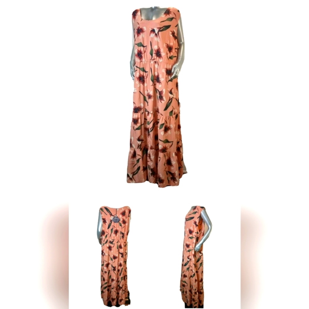 AVA & VIV Salmon Pink Maxi Dress